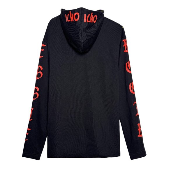 NWOT EGGIE HOODIE MINI DRESS BLACK NEO PUNK FIERCE GRUNGE SICK STREETWEAR SMALL - Picture 5 of 8